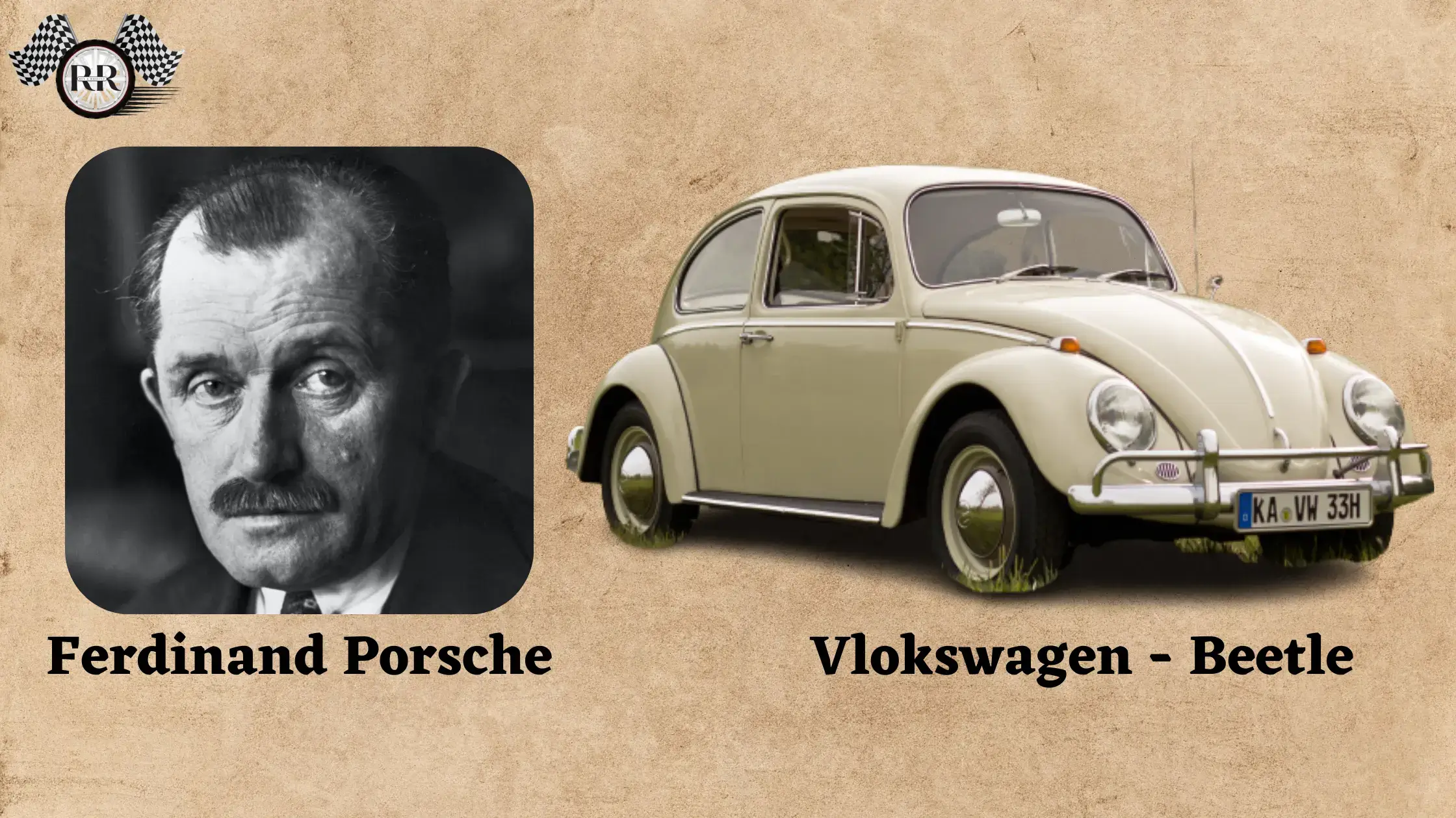 Vlokswagen - Beetle designed by Ferdinand Porsche